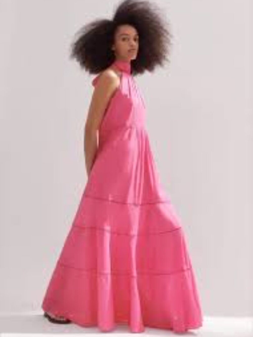 ME+EM Ultra Pink Cotton Voile Halterneck Maxi Dress NWT Size US 6